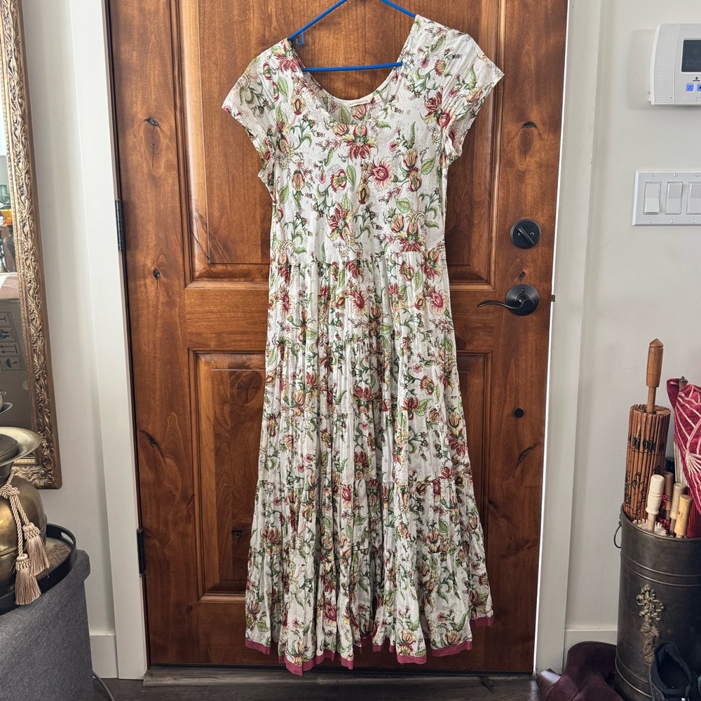 Beautiful Indian cotton gauze flowy dress Kara dress soft surroundings - Picture 7 of 12